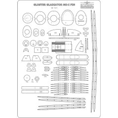 Gloster Gladiator Mk.I - Laserové doplnky - kostra, detaily