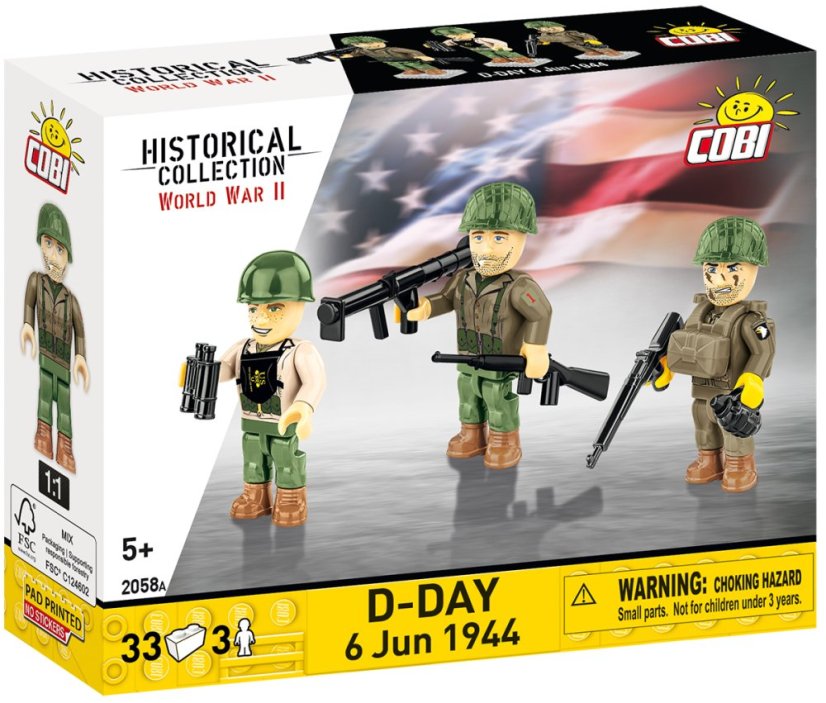 3 figurky s doplňky D-DAY - Plastová stavebnice COBI