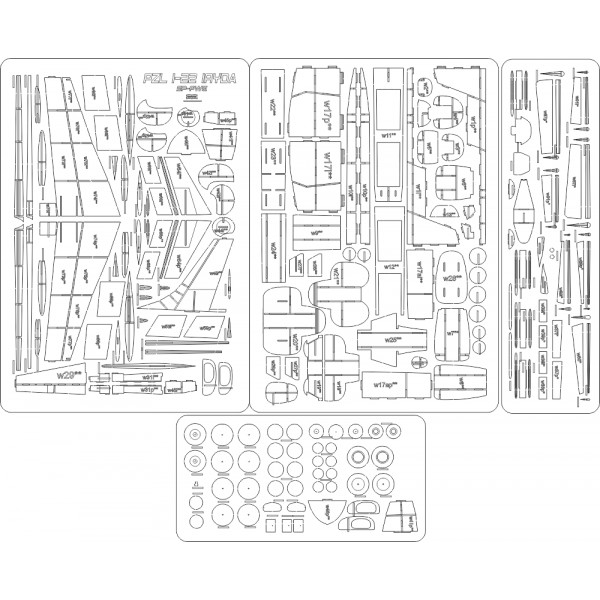 PZL I-22 Iryda SP-PWE - Laserové doplňky - kostra
