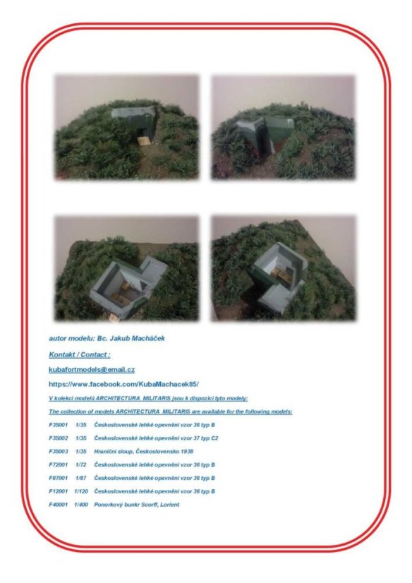 Československé lehké opevnění vzor 37 typ C2 - 1:35