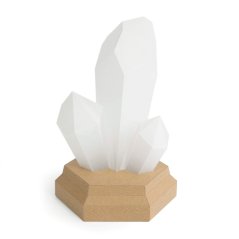 Svítící krystal - bílý + dřevo