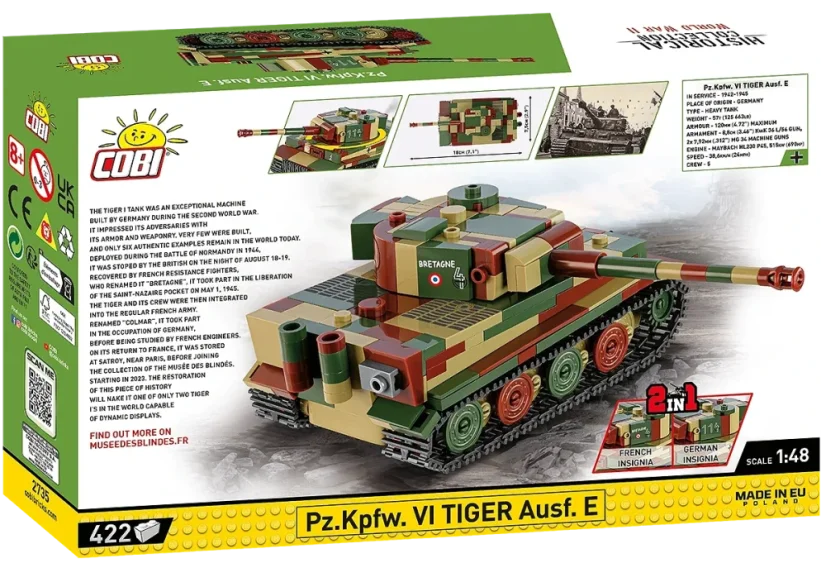 Pz.Kpfw. VI Tiger Ausf. E 2v1 WWII - Plastová stavebnice COBI