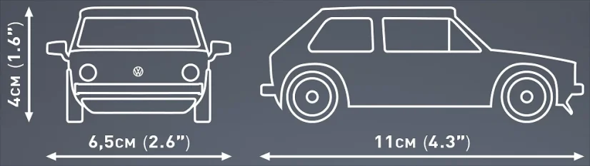 Volkswagen Golf GTI 1976 - modrý - Plastová stavebnice COBI