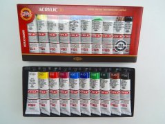 Acrylic colors set of 10 colors, 40ml
