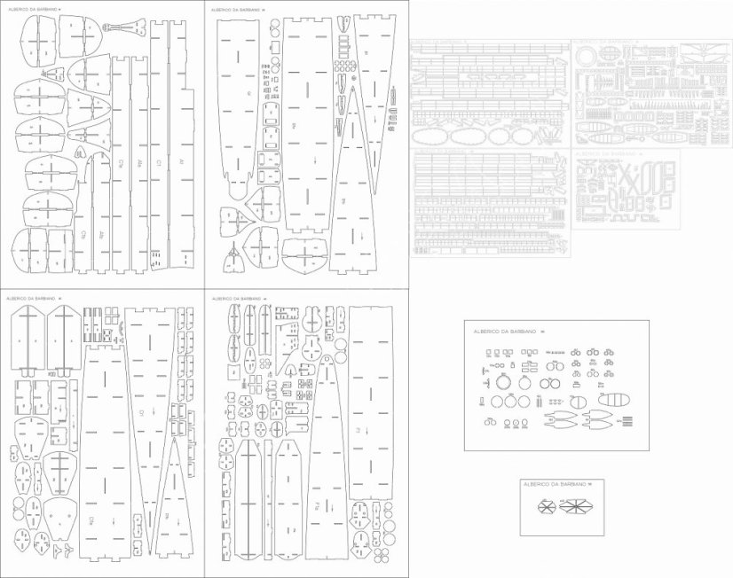 Alberico da Barbiano - Laserové doplňky - kostra, detaily, zábradlí