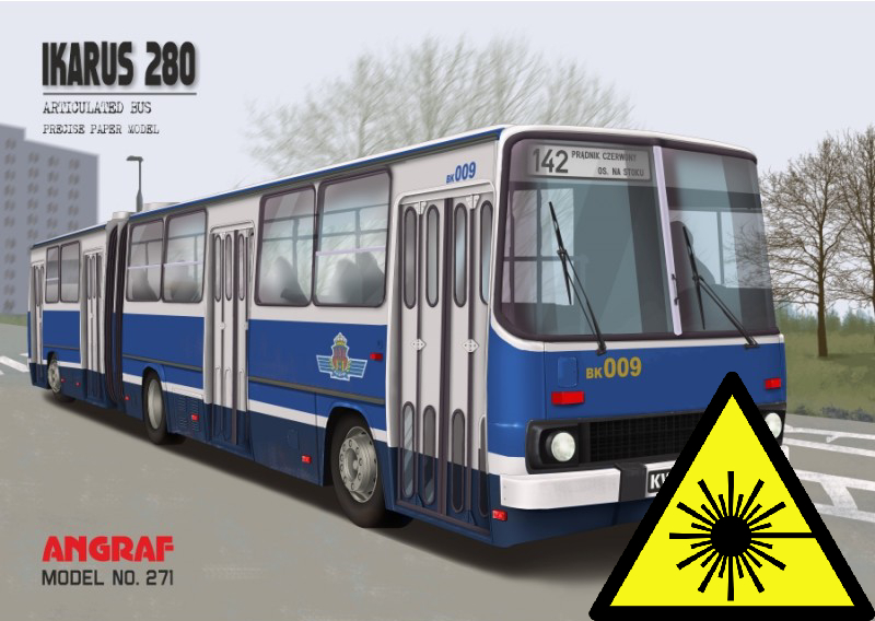 Ikarus 280 MPK Krakow - Laserové doplňky - kostra, detaily, dezény