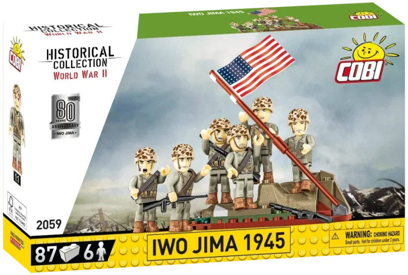 3 figurky: Vztýčenie vlajky na Iwo Jime 1945 - Plastová stavebnica COBI