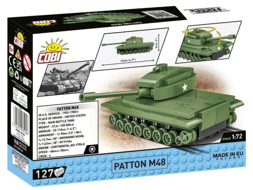 Mini Tanky - Patton M48 - Plastová stavebnice COBI