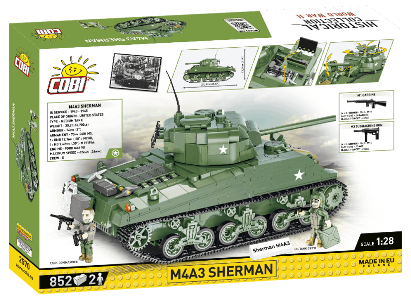 M4A3 Sherman WWII - Plastová stavebnica COBI