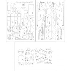 Super Mystere B.2 - Laser accessories - skeleton, details