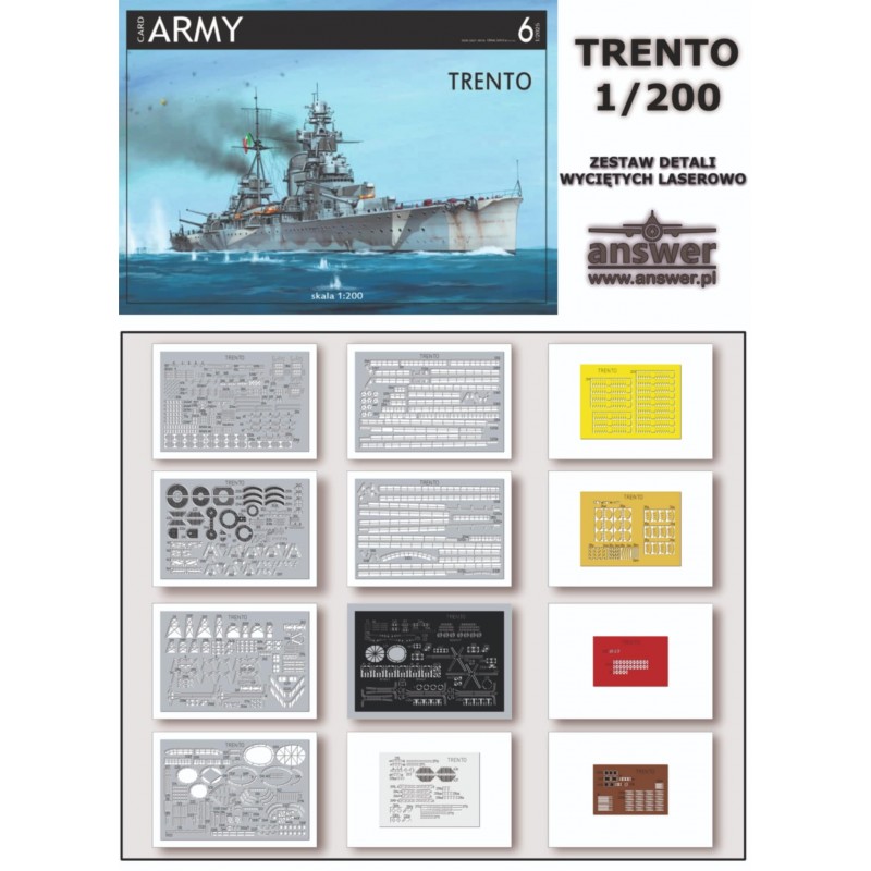Křižník Trento - Laserové doplňky - detaily