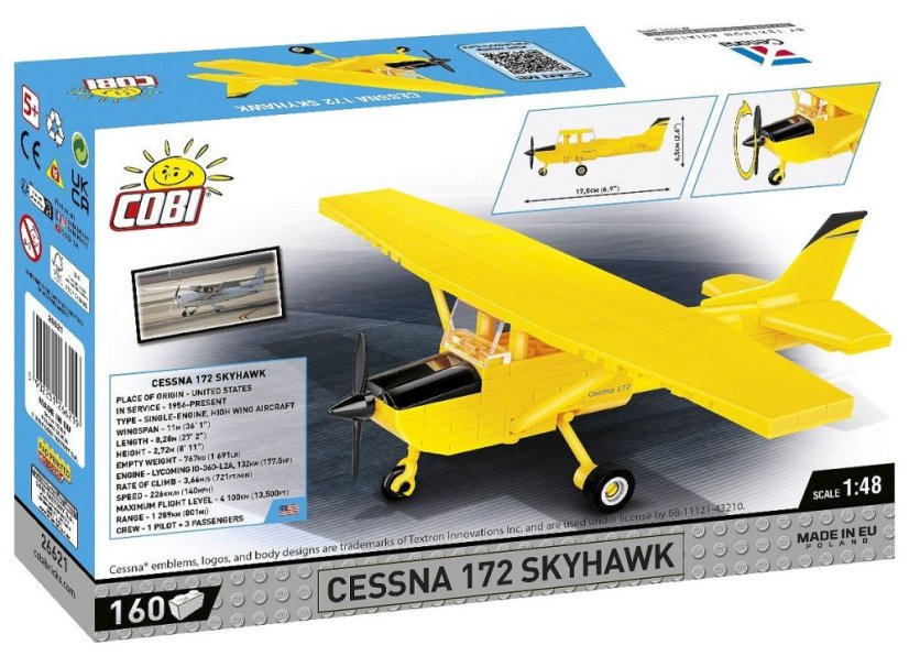 Cessna 172 Skyhawk - žlutá - Plastová stavebnice COBI