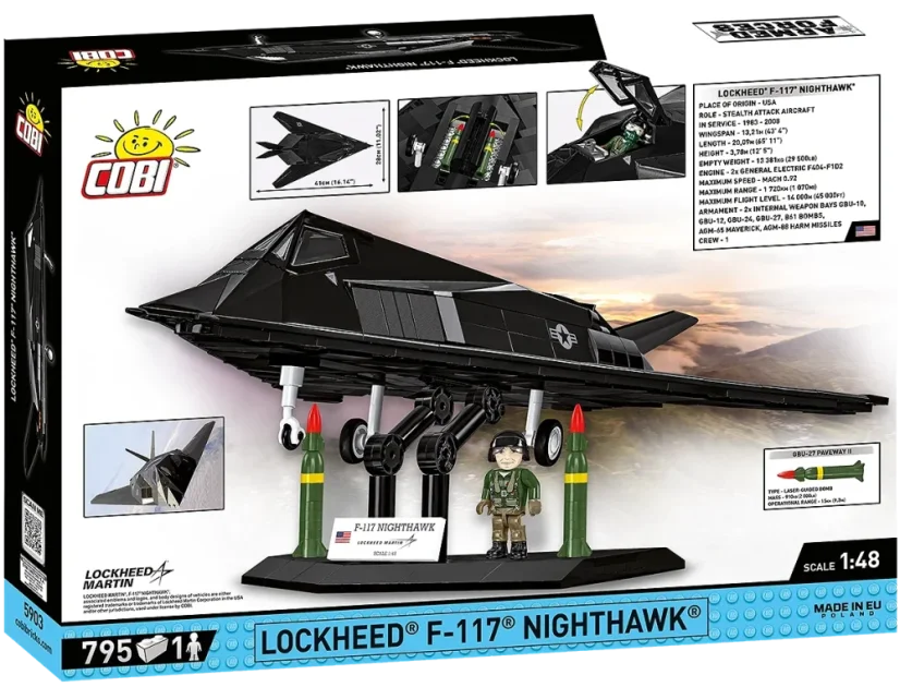 Lockheed F-117 Nighthawk - Plastová stavebnice COBI