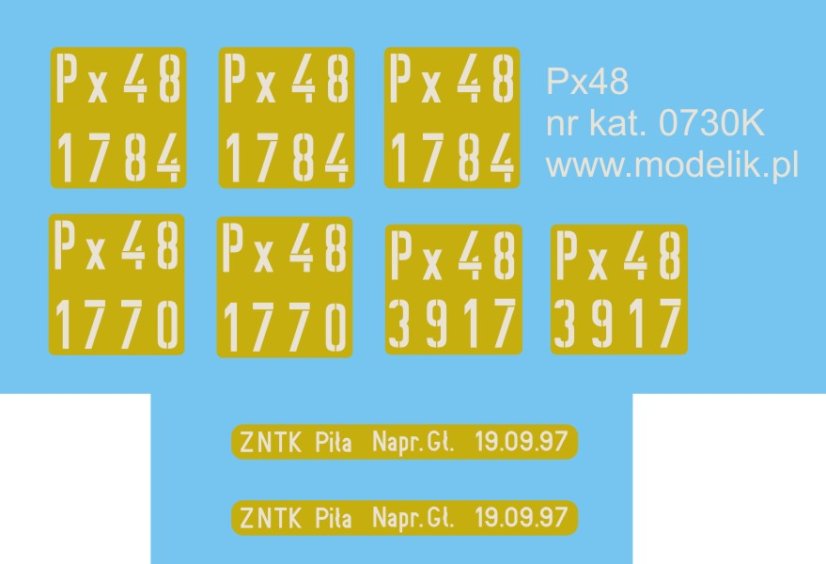 Parní lokomotiva Px48 - značení