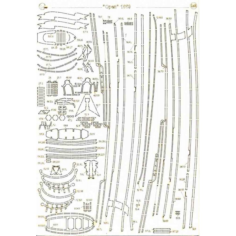 Fregata “Oryol”  - Laserové doplňky - kostra