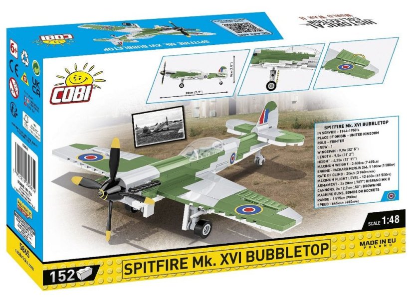 Spitfire Mk. XVI Bubbletop WWII- Plastová stavebnice COBI
