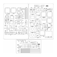 Bell 407 - Laserové doplňky - kostra