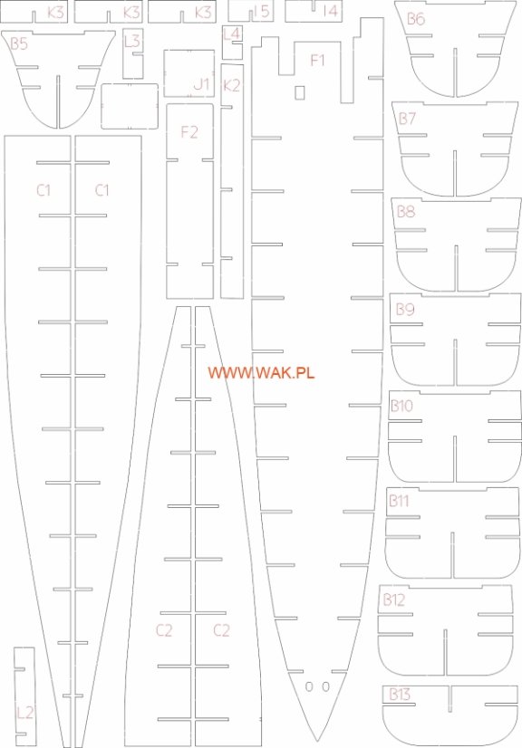 HMS Wild Goose - Laserové doplňky - kostra