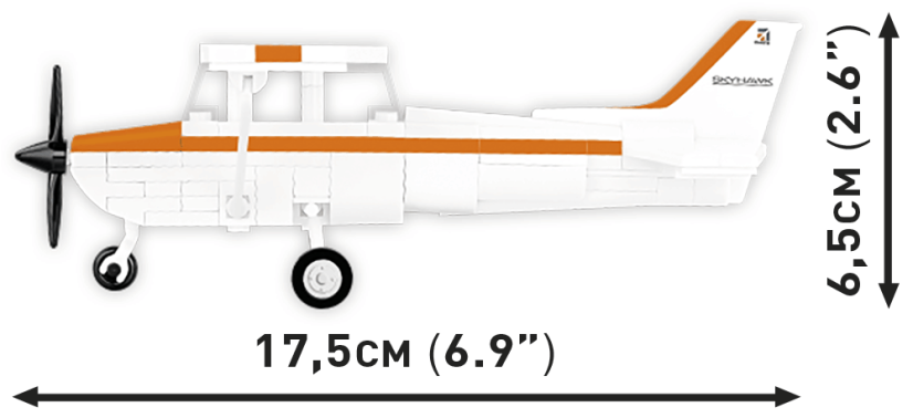 Cessna 172 Skyhawk - bílo-oranžová - Plastová stavebnice COBI