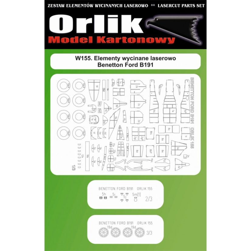 Benetton Ford B191 - Laserové doplňky - kostra, díly kol