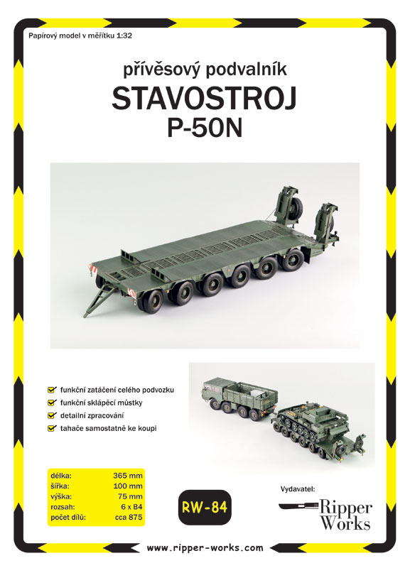 Přívěsový podvalník Stavostroj P - 50N