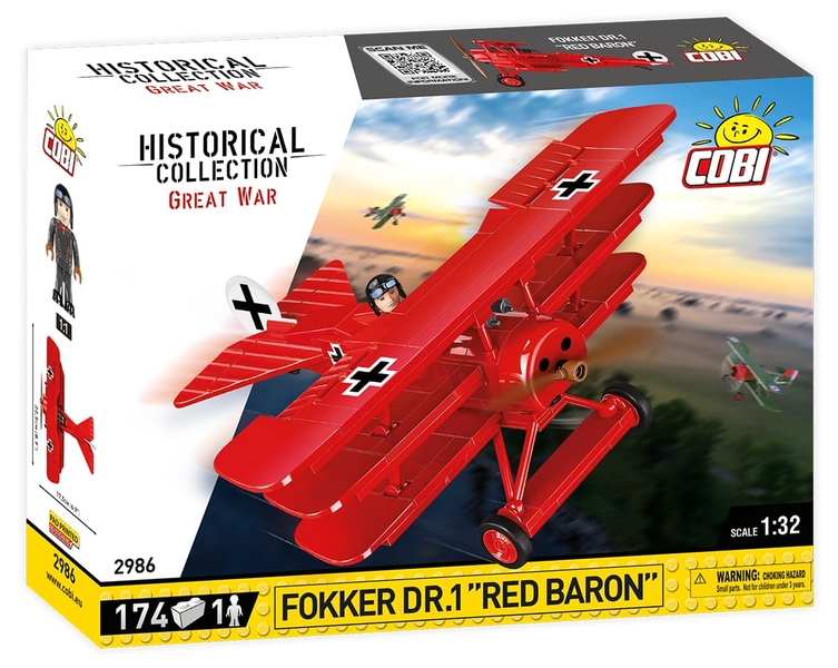 FOKKER Dr. I - Rudý Baron  WWI - Plastová stavebnice COBI