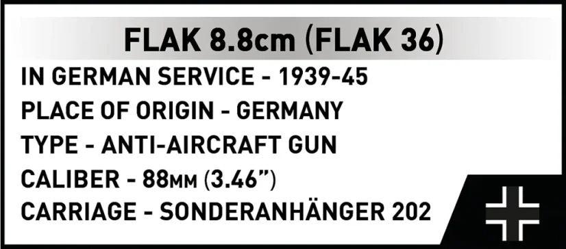 Sd. Kfz. 8 ťahajúci 8,8 cm Flak 36 - Plastová stavebnica COBI