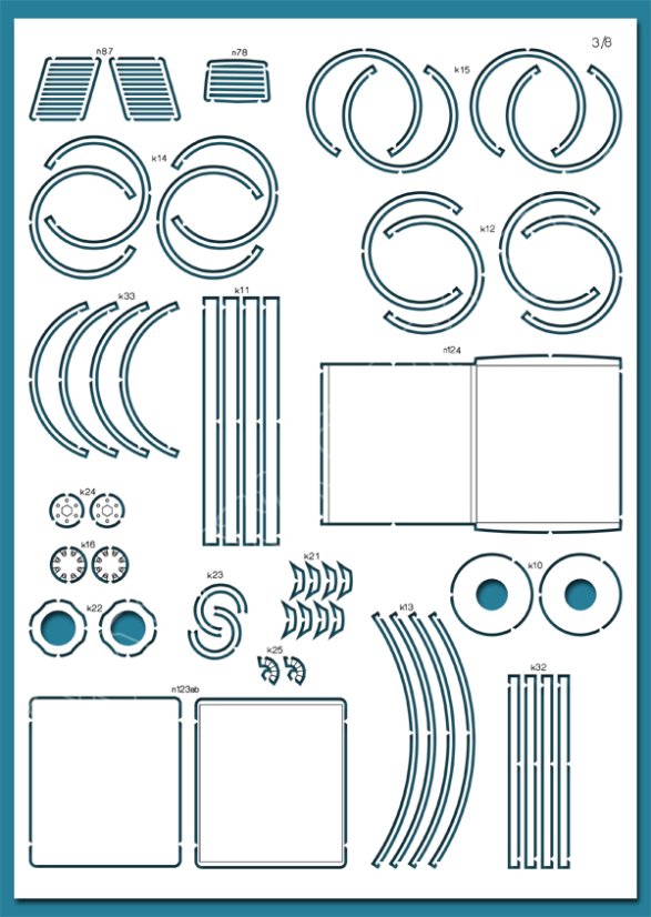 Zetor  8011 - Laserové doplňky - kostra, díly kol, detaily