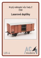 Covered freight wagon of the Z ČSD series - Laser accessories - details, wheel parts