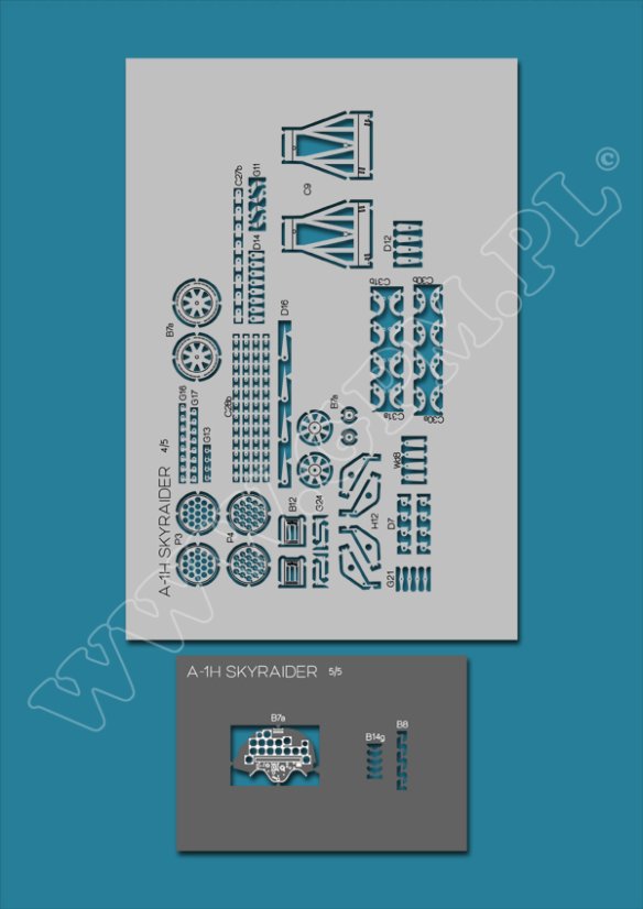 A-1H Skyraider - Laserové doplňky - kostra