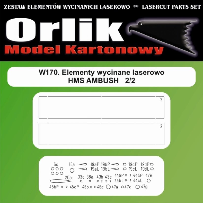 Jaderná ponorka třídy Astude - HMS AMBUSH - Laserové doplňky - kostra