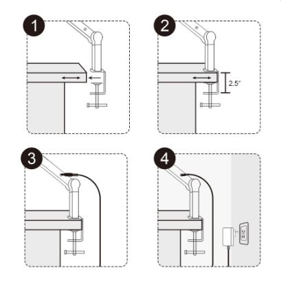 LED stolní pracovní lampa, 24 W, 3000 - 6500 K, stmívatelná