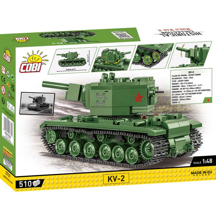 Tank KV-2 WWII - Plastová stavebnica COBI