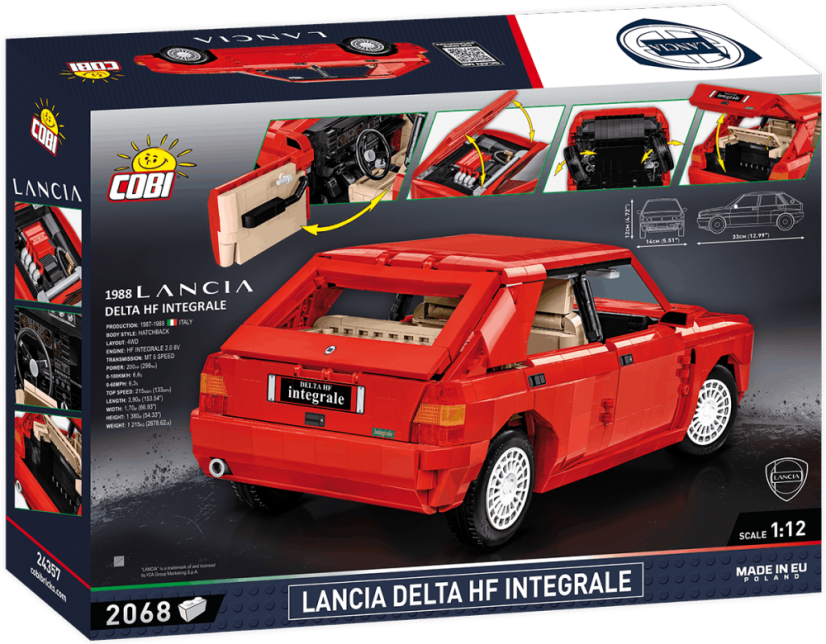 Lancia Delta HF Integrale, 1:12 - Plastová stavebnica COBI
