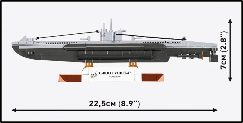 Nemecká ponorka U-Boot VIIB U-47 WWII - Plastová stavebnica COBI
