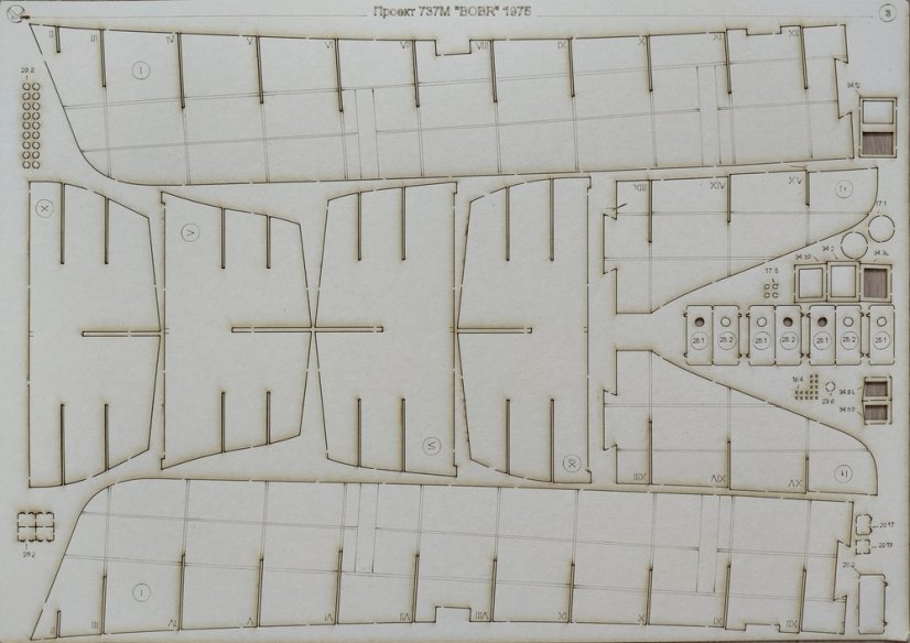 Remorkér projektu 737M Bobr - Laserové doplňky - kostra