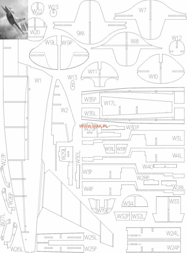 M-346 Bielik - Laserové doplňky - kostra