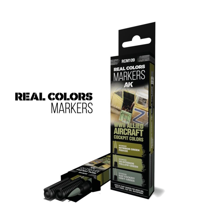 Barvy kokpitů spojeneckých letadel WWII – RC MARKERS SET