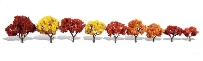 Listnaté stromky - Podzimní mix - 3,2cm - 7,6cm - 9ks