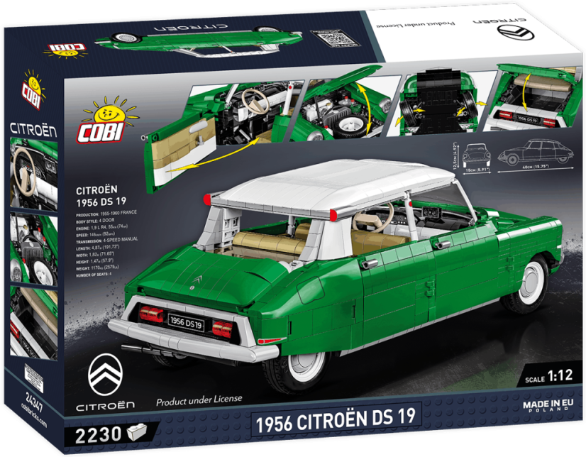 Citroën DS 19 1956, 1:12 - Plastová stavebnice COBI