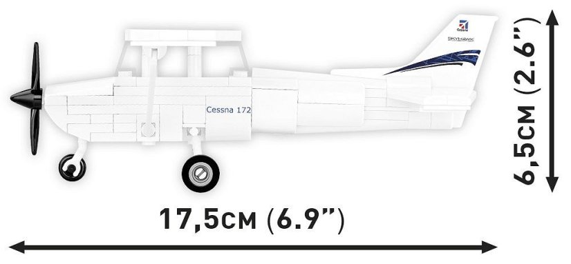Cessna 172 Skyhawk - bílá - Plastová stavebnice COBI