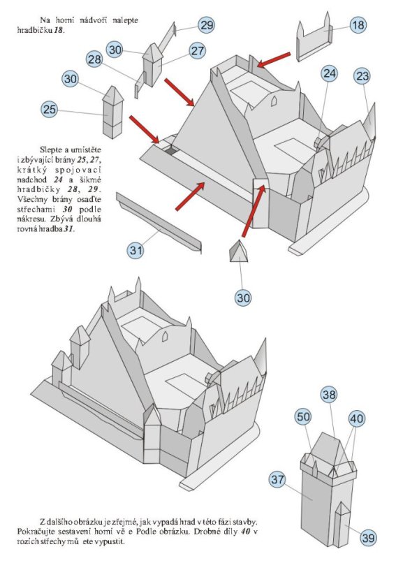 A simple cutout castle Karlstejn - Paper model