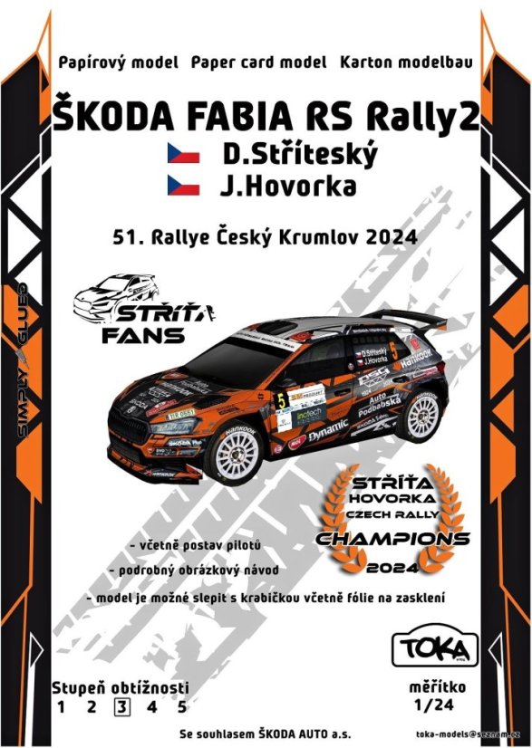 Závodní automobil Škoda Fabia RS Rally2 - D. Stříteský Č