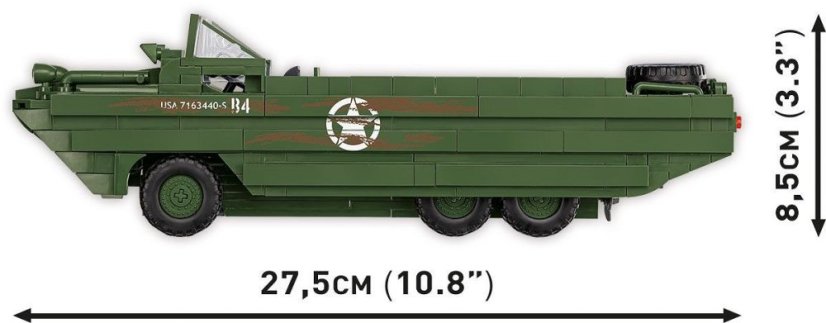 Americké obojživelné vozidlo DUKW Amphibia WWII - Plastová stavebnica COBI