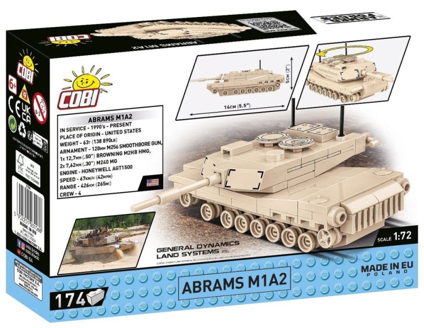 Mini Tanky - Abrams M1A2 - Plastová stavebnica COBI