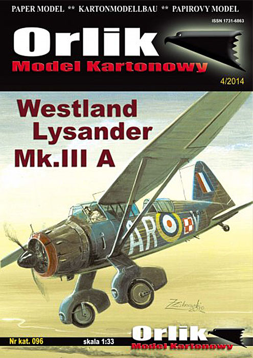 Aircraft Westland Lysander Mk.III A - Paper model