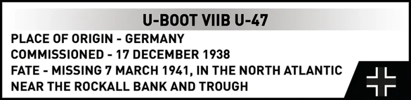 Nemecká ponorka U-Boot VIIB U-47 WWII - Plastová stavebnica COBI