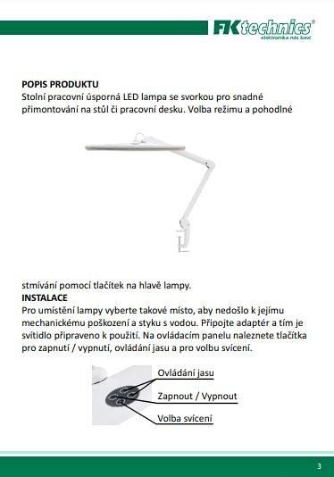 LED desk work lamp, dimmable, 21 W