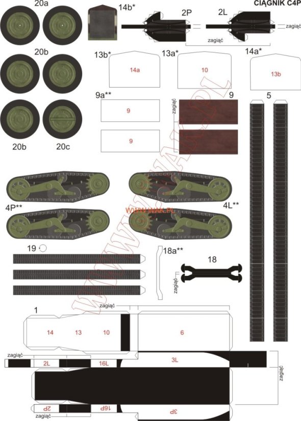Dělostřelecký tahač C4P s polním dělem 75 mm