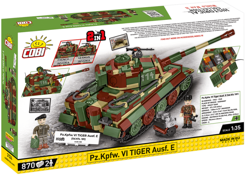 Pz.Kpfw. VI Tiger Ausf. E WWII - Plastová stavebnice COBI